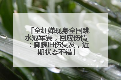 全红婵现身全国跳水冠军赛，回应伤情：脚腕旧伤复发，近期状态不错